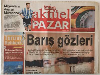 Sabah Gazetesi Aktüel Pazar Eki 25 Nisan 2004 - Kekemelik Kabus Değil , Milyonların Duaları Maradonaya GZ20753 - 1