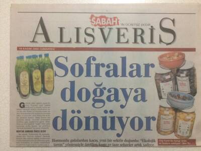 Sabah Gazetesi Alışveriş Eki 18 Kasım 2000 - Sofralar Doğaya Dönüyor GZ38518 - 1