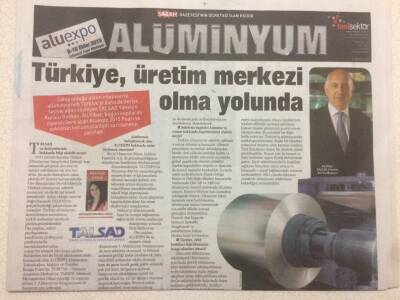 Sabah Gazetesi Alüminyum Eki 8 Ekim 2015 - Türkiye Üretim Merkezi Olma Yolunda GZ47299 - 1