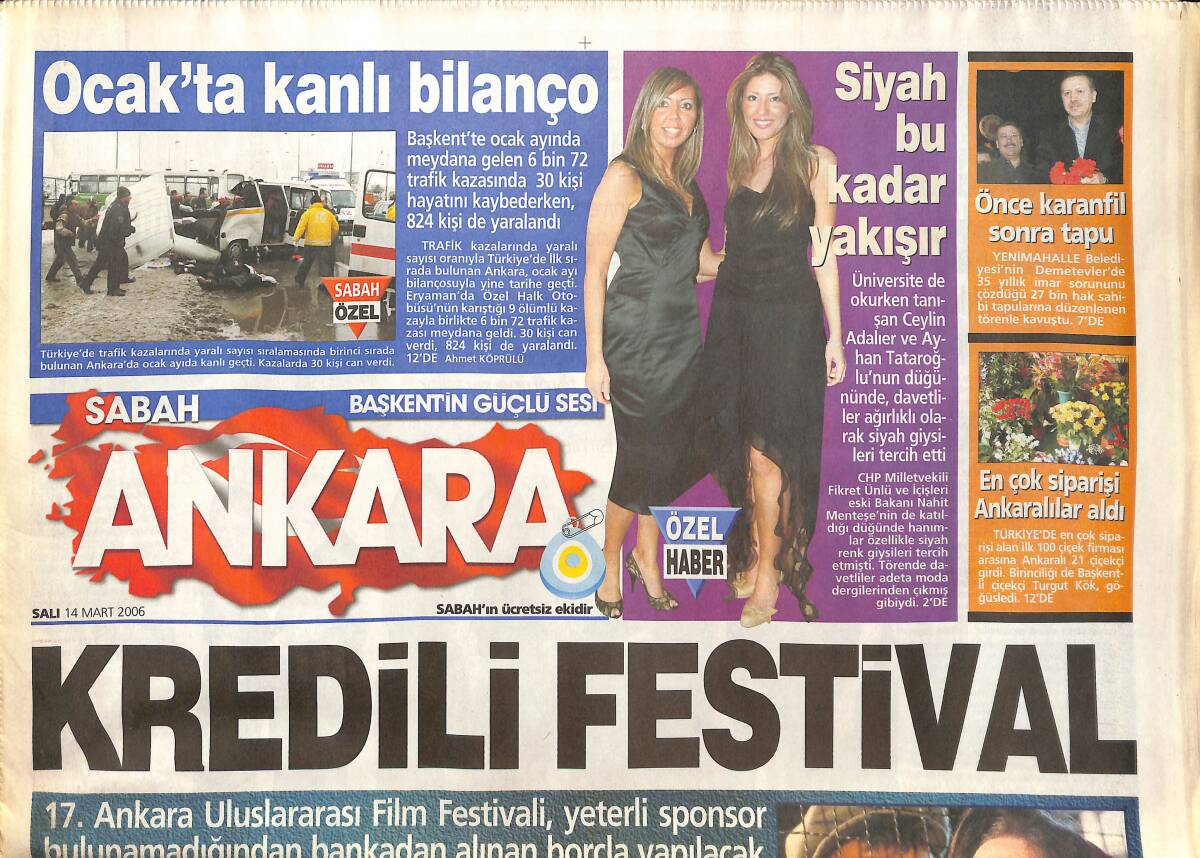 Sabah Gazetesi Ankara Eki 14 Mart 2006 - Kredili Festival! - Ocak'ta Kanlı Bilanço - Ankaragücü Çekinmiyor! GZ137897 - 1