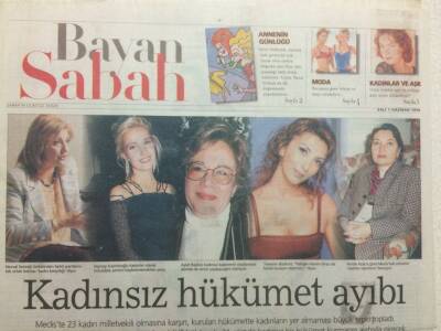 Sabah Gazetesi Bayan Eki 1 Haziran 1999 - Kadınsız Hükümet Ayıbı GZ34925 - 1