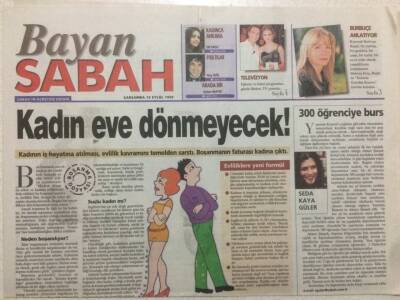 Sabah Gazetesi Bayan Eki 15 Eylül 1999 - Kadın Eve Dönmeyecek GZ47840 - 1