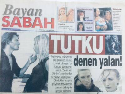 Sabah Gazetesi Bayan Eki 2 Eylül 1999 Tutku Denen Yalan GZ43270 - 2