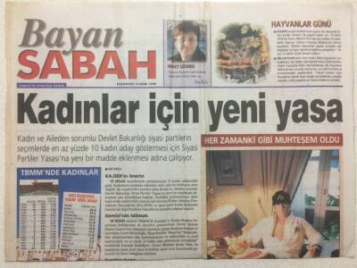 Sabah Gazetesi Bayan Eki 4 Ekim 1999 - Kadınlar İçin Yeni Yasa GZ34110 - 1
