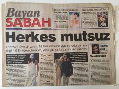 Sabah Gazetesi Bayan Eki - 7 Mart 1996 - Elif Dinçer İle Sohbet - GZ43976 - 1