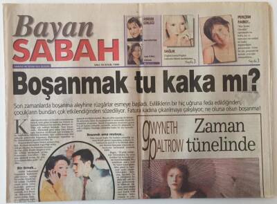 Sabah Gazetesi Bayan Sabah Eki 14 Eylül 1999 - Boşanmak tu Kaka Mı ? GZ22347 - 1