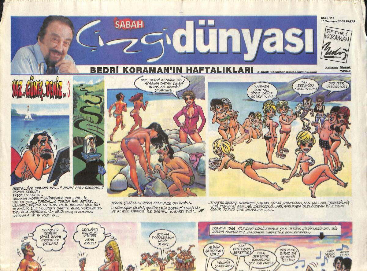 Sabah Gazetesi Çizgi dünyası 10 Temmuz 2005 - Bedri Koraman'ın Haftalıkları GZ137867 - 1