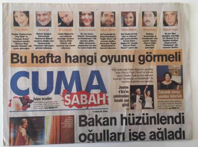 Sabah Gazetesi Cuma Eki 9 Aralık 2005 - Ünlü Tiyatrocular Haluk Bilginerin Oynadığı Jean dArcın Öteki Ölümünü İzlemek İstiyor GZ20517 - 1