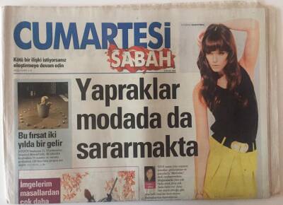 Sabah Gazetesi Cumartesi Eki 12 Eylül 2009 - Yapraklar Modada da Sararmakta GZ22393 - 1