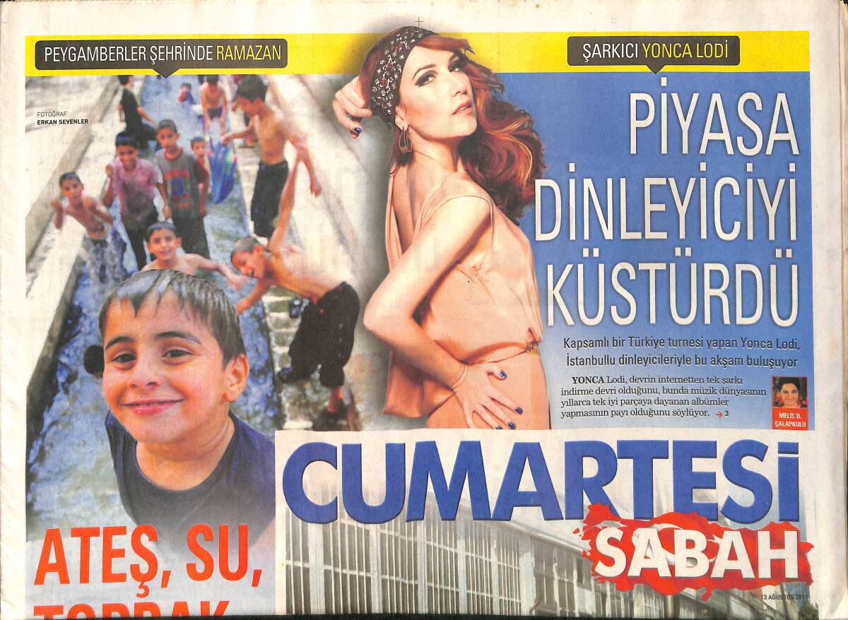 Sabah Gazetesi Cumartesi Eki 13 Ağustos 2011 GZ158336 - 1