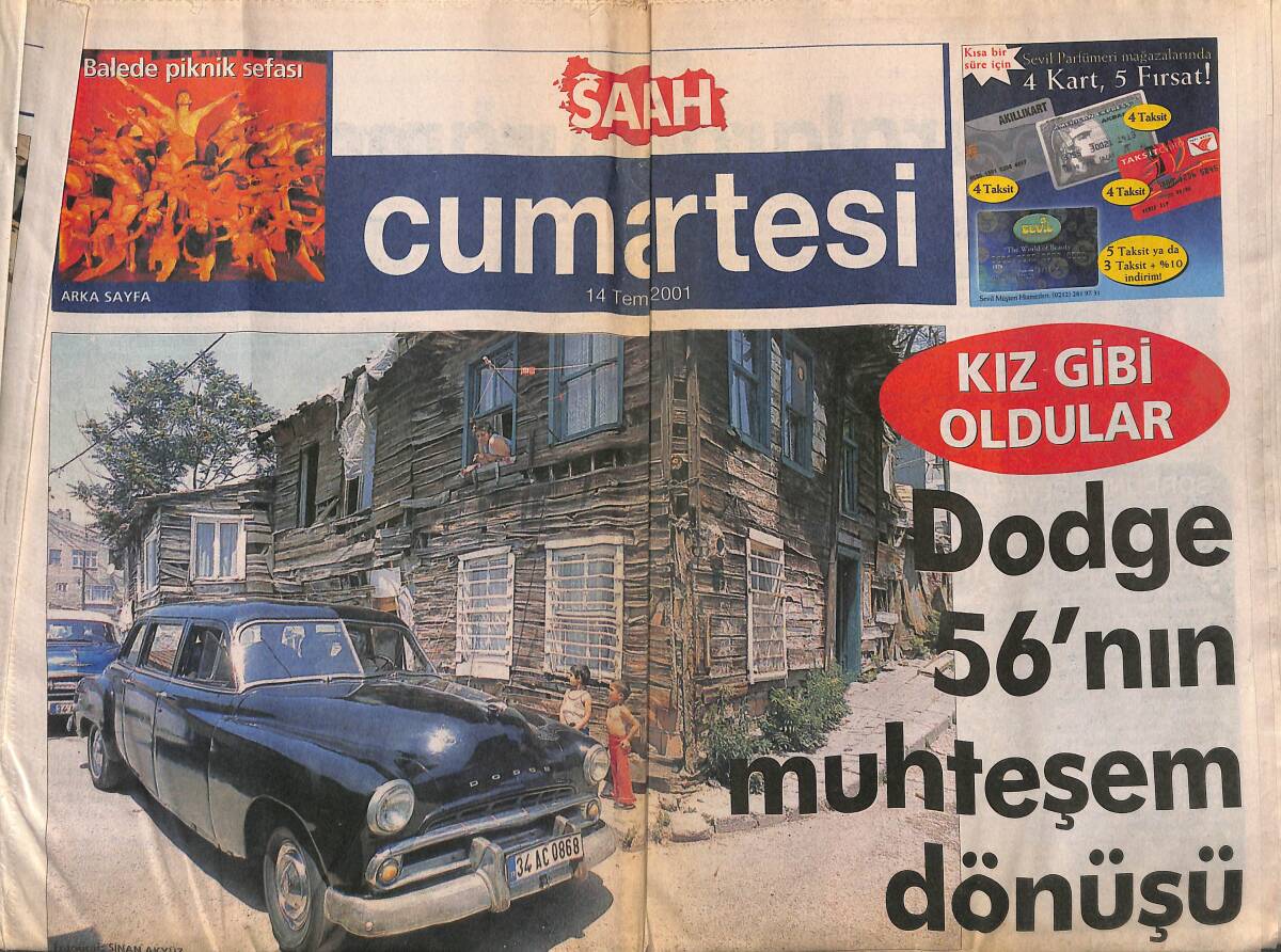 Sabah Gazetesi Cumartesi Eki 14 Temmuz 2001 - Dodge 56'nın Muhteşem Dönüşü GZ152785 - 1
