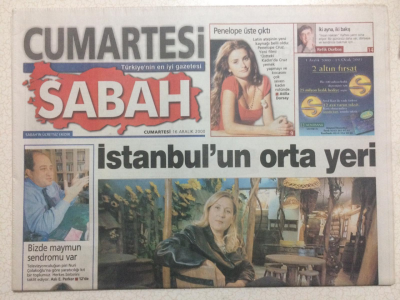 Sabah Gazetesi Cumartesi Eki 16 Aralık 2000 - İstanbulun Orta YeriCudi Bar GZ23589 - 1
