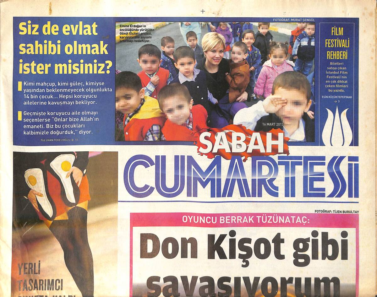 Sabah Gazetesi Cumartesi Eki 16 Mart 2013 - Oyuncu Berrak Tüzünataç : Don Kişot Gibi Savaşıyorum GZ159844 - 1