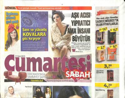 Sabah Gazetesi Cumartesi Eki 17 Ocak 2015 - Oscar Adayı Whiplash Tehlikeli Sularda Yüzüyor GZ105689 - 1