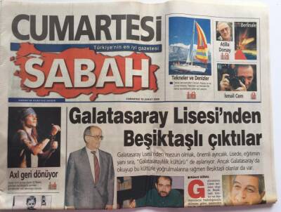 Sabah Gazetesi Cumartesi Eki 19 Şubat 2000 - Galatasaray Lisesinden Beşiktaşlı Çıktılar GZ39179 - 1