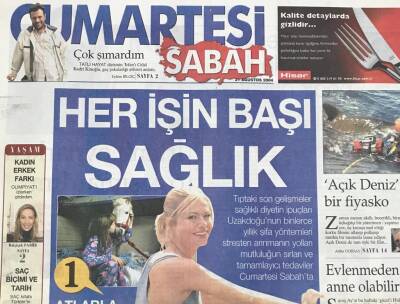 Sabah Gazetesi Cumartesi Eki 21 Ağustos 2004 - Televizyon Çocukları Uyuşturuyor-Tatilde Zayıflamak Zor Değil GZ36074 - 1