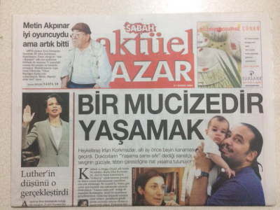 Sabah Gazetesi Cumartesi Eki 21 Kasım 2004 - Bir Mucizedir Yaşamak GZ23592 - 1