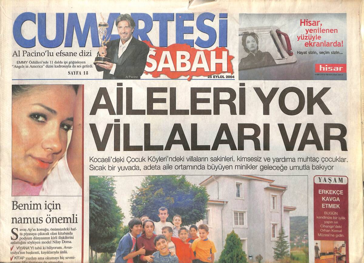 Sabah Gazetesi Cumartesi Eki 25 Eylül 2004 - Al Pacino'lu Efsane Dizi - Türk Yayıncılar Paris'te Alkışlandı GZ137933 - 1