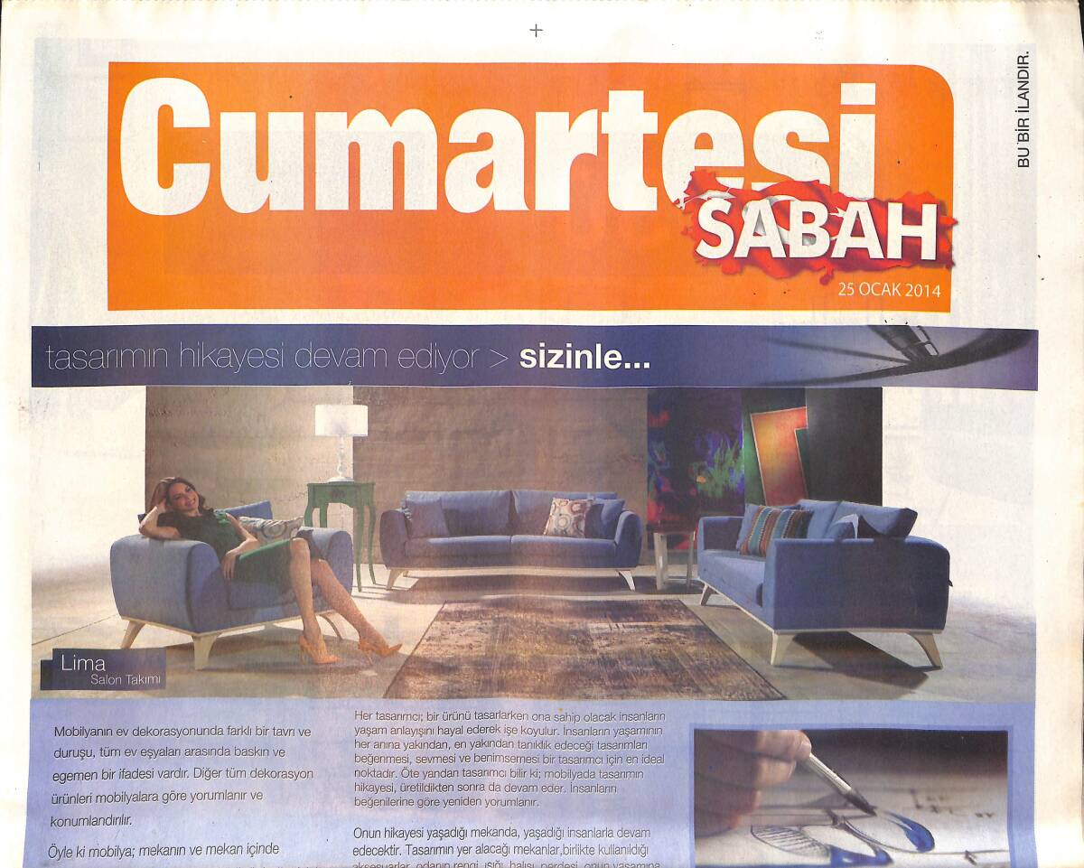Sabah Gazetesi Cumartesi Eki 25 Ocak 2014 - Zerrin Tekindor , Oğlu Hira'nın Yönettiği Oyunda Yine Sıra Dışı Bir Kadın Kimliğiyle Karşımızda GZ159917 - 1