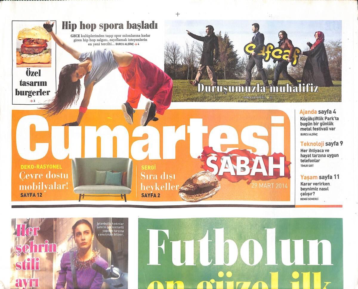 Sabah Gazetesi Cumartesi Eki 29 Mart 2014 - Futbolun En Güzel İlk 10 Kadını - Grafik Tasarımcıdan İştah Açan Burgerler GZ136504 - 1