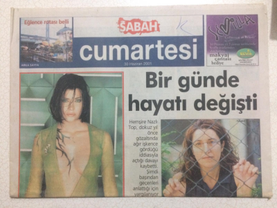 Sabah Gazetesi Cumartesi Eki 30 Haziran 2001 - Hemşire Nazlı Top Bir Günde Hayatı Değişti GZ23590 - 1