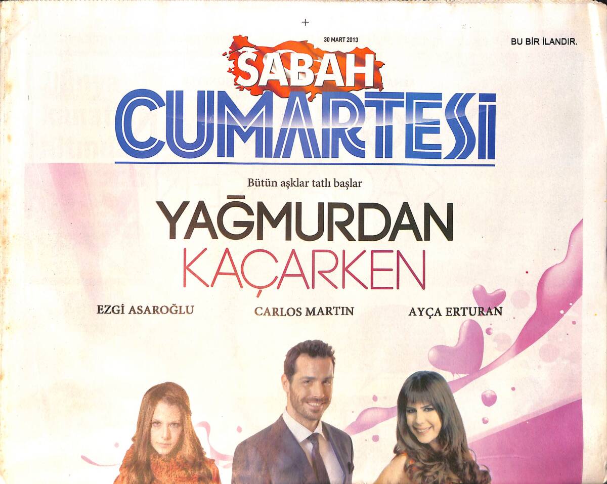 Sabah Gazetesi Cumartesi Eki 30 Mart 2013 GZ158321 - 1