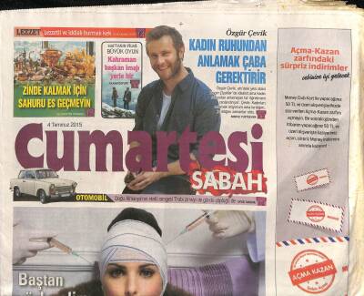 Sabah Gazetesi Cumartesi Eki 4 Temmuz 2015 - Özgür Çevik Kadın Ruhundan Anlamak Çaba Gerektirir GZ116847 - 1