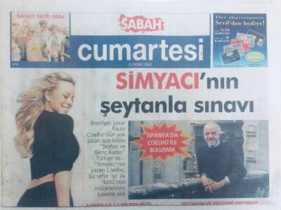 Sabah Gazetesi Cumartesi Eki - 6 Ekim 2001 - Simyacının Şeytanla Sınavı GZ40543 - 1