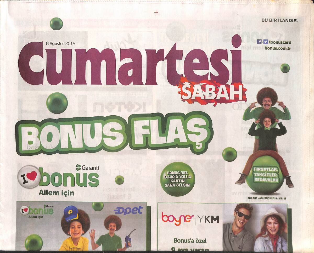 Sabah Gazetesi Cumartesi Eki 8 Ağustos 2015 - Yeşim Salkım: Hep Yuvam Olsun İstedim - Gigi Hadid Podyumları Sallıyor! GZ137147 - 1