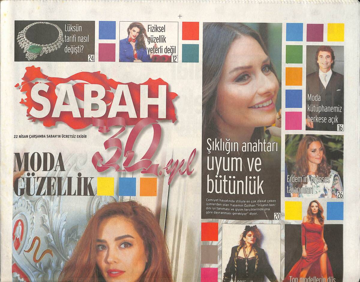 Sabah Gazetesi Eki 22 Nisan 2015 - 90'lar Rock-Bohem Giyim Tarzı - Lüks Markalar Sosyal Medyada Aktif GZ136100 - 1