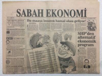 Sabah Gazetesi Ekonomi Eki 15 Haziran 1992 - SHPden Alternatif Ekonomik Program GZ47161 - 1