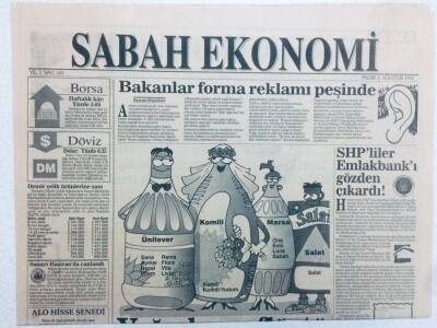 Sabah Gazetesi Ekonomi Eki 2 Ağustos 1992 - SHPliler Emlakbankı Gözden Çıkardı GZ41188 - 1