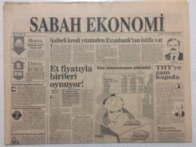 Sabah Gazetesi Ekonomi Eki 26 Temmuz 1992 - Şaibeli Kredi Yüzünden Eksimbanktan İstifa Etti GZ23136 - 1