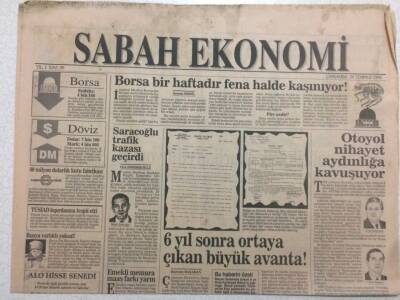 Sabah Gazetesi Ekonomi Eki 29 Temmuz 1992 - 6 Yıl Sonra Ortaya Çıkan Büyük Avanta GZ47158 - 1