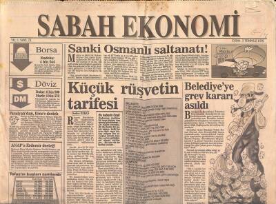Sabah Gazetesi Ekonomi Eki 3 Temmuz 1992 - Başkan Nurettin Sözen İşadamlarından Destek İstedi GZ119324 - 1