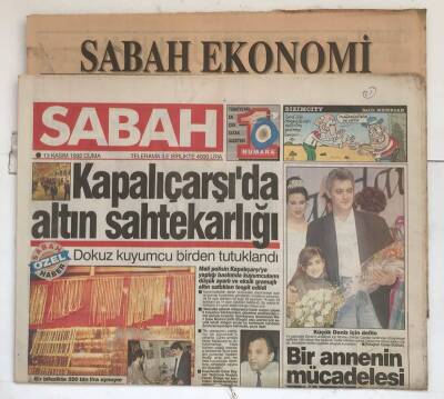 Sabah Gazetesi Ekonomi Eki İle 13 Kasım 1992 - Kapalıçarşıda Altın Sahtekarlığı GZ7909 - 1