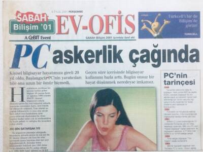 Sabah Gazetesi Ev-Ofis Eki 6 Eylül 2001 - PC Askerlik Çağında GZ41830 - 1