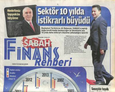Sabah Gazetesi Finans Rehberi Eki 10 Ekim 2013 - Küçük Bankalar Arasında Konsolidasyon Olabilir GZ113162 - 1