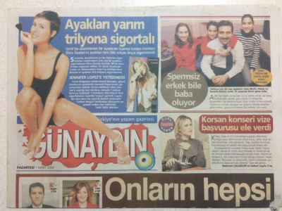 Sabah Gazetesi Günaydın Eki 1 Mart 2004 - Hülya Avşara Korsan Şoku GZ23650 - 1