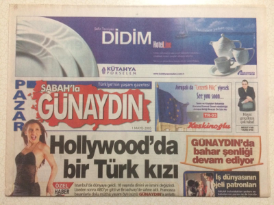 Sabah Gazetesi Günaydın Eki 1 Mayıs 2005 - Hollwoodda Bir Türk Kızı,Tülin Şahin Temmuzda Kesin Evlenecek GZ23624 - 1