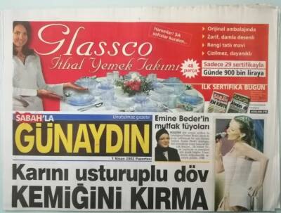 Sabah Gazetesi Günaydın Eki 1 Nisan 2002 Aşkın Nur Yenginin Son Bombası -GZ37358 - 1