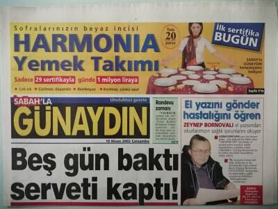 Sabah Gazetesi Günaydın Eki 10 Nisan 2002 Perihan Savaş Elini Öpen Asenayı Yere Göğe Sığdıramıyor -GZ37360 - 1