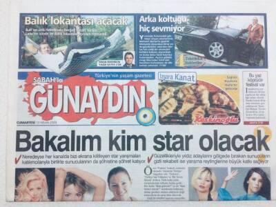 Sabah Gazetesi Günaydın Eki - 10 Nisan 2004 - Bakalım Kim Star Olacak?, Ebru Gündeşi Sahne Korkusu Sardı GZ46436 - 1