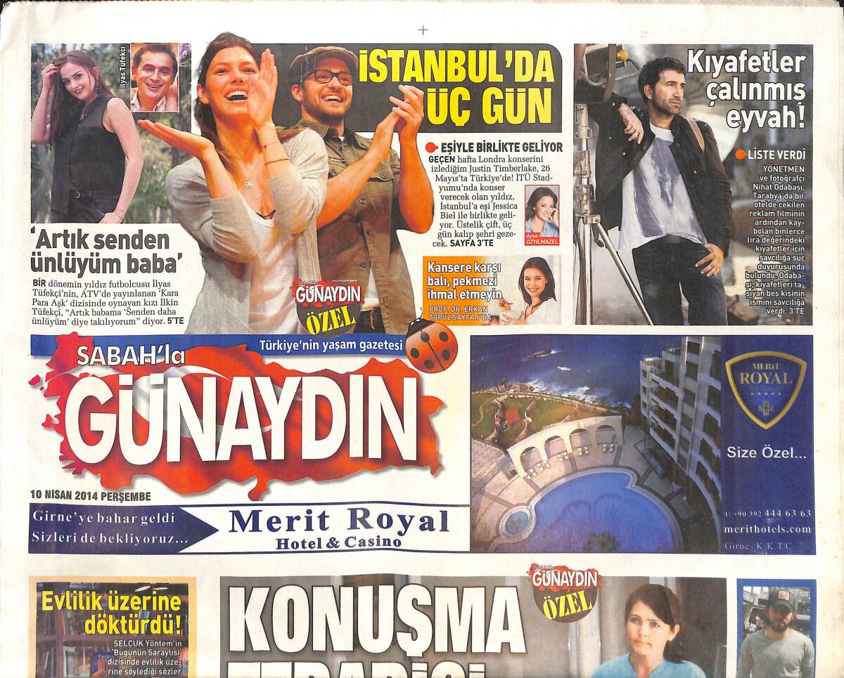 Sabah Gazetesi Günaydın Eki 10 Nisan 2014 - Ferdi Tayfur Konuşma Terapisi Görüyor - Selçuk Yöntem Evlilik Üzerine Döktürdü! GZ136964 - 1