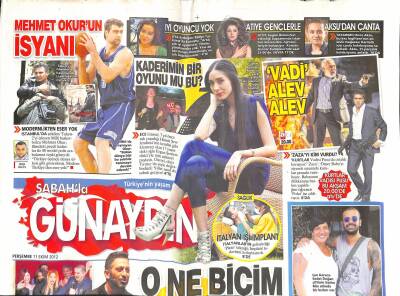 Sabah Gazetesi Günaydın Eki 11 Ekim 2012 - Bonomo Sirk Kahramanı - Mehmet Okurun İsyanı GZ124645 - 1