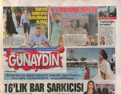 Sabah Gazetesi Günaydın Eki - 11 Ekim 2016 - Arda Turan 4.5 Milyona Ev Aldı GZ84436 - 1