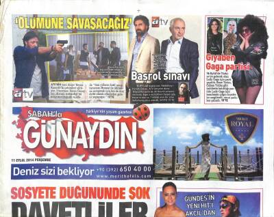 Sabah Gazetesi Günaydın Eki 11 Eylül 2014 - Ebru Gündeşin Yeni Hiti Sinan Akçıldan GZ105279 - 1