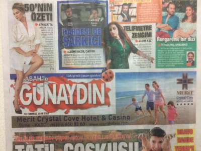 Sabah Gazetesi Günaydın Eki 12 Temmuz 2016 - Hülya Avşardan 50 Yaşın Özeti,Bravo Hande Yenere GZ27918 - 1