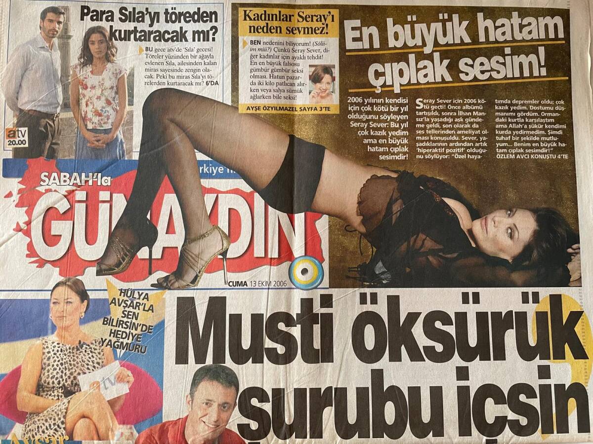 Sabah Gazetesi Günaydın Eki 13 Ekim 2006 - Amsterdam'da Yalnız Bir Aşık Deniz Seki - Musti Öksürük Şurubu İçsin GZ147934 - 1