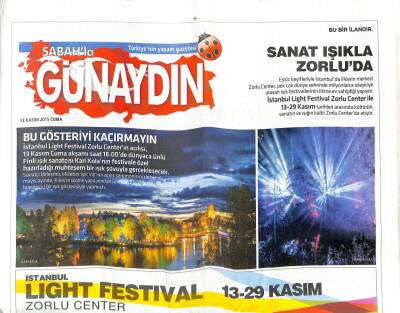Sabah Gazetesi Günaydın Eki 13 Kasım 2015 - Özcan Deniz Ve Kedisi GZ104678 - 1